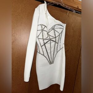 White Akira sequin dress